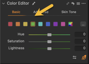 Basic Color Editor Highlighted