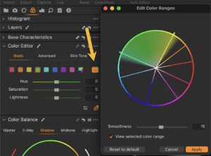 Edit Color Ranges